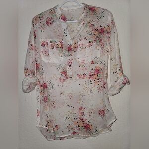 Eden & Olivia Floral Button Down Shirt - Multicolor